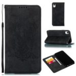Imprinted Elk Pattern [Stand Wallet] Leather Case for iPhone XS XR 6.1 inch – Black