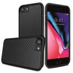 Kevlar Series Carbon Fiber Texture TPU Phone Case for iPhone 8 / 7 4.7 inch – Black