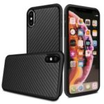 Kevlar Series Carbon Fiber Texture TPU Back Cover for iPhone XS Max 6.5 inch – Black