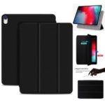 [Magnetic Attraction] Tri-fold Smart Folio Leather Case for iPad Pro 11-inch (2018) – Black