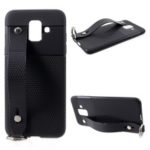 Triangle Texture Soft TPU Protection Case with Handheld for Samsung Galaxy A6 (2018) – Black
