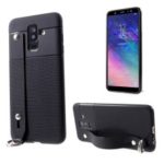 Triangle Pattern TPU Casing for Samsung Galaxy A6+ (2018) / A9 Star Lite – Black