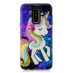 Embossment Patterned PC TPU Hybrid Case for Samsung Galaxy A6+ (2018) / A9 Star Lite – Shy Unicorn