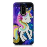 Embossment Patterned PC TPU Hybrid Case for Samsung Galaxy A6+ (2018) / A9 Star Lite – Shy Unicorn