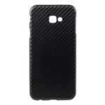 PU Leather Coated PC Cover for Samsung Galaxy J4 Plus / J4 Prime – Black Carbon Fiber Texture