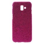 PU Leather Coated PC Mobile Phone Shell for Samsung Galaxy J6 Plus / J6 Prime – Rose Glittery Sequins
