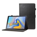ENKAY for Samsung Galaxy Tab A 10.5 (2018) T590 / T595 Crazy Horse Texture PU Leather Wallet Stand Smart Casing Shell – Black