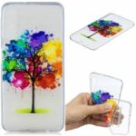 Pattern Printing Embossed TPU Cellphone Case for Samsung Galaxy A7 (2018) – Colorized Tree