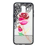 For Samsung Galaxy A6 (2018) Lace 3D Rhinestone Decoration Combo Mobile Case – Rose