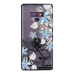 For Samsung Galaxy Note9 N960 Lace 3D Rhinestone Decor Hybrid Case – Blue Flower