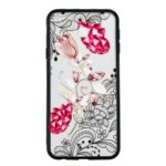 Lace Pattern Printing 3D Rhinestone Flower PC TPU Combo Mobile Phone Case for Samsung Galaxy J4+ – Vivid Flower