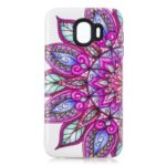[Embossed Pattern] PC TPU Hybrid Case for Samsung Galaxy J4 (2018) – Half Flower
