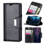 Textured PU Leather Wallet Stand Protective Case for Samsung Galaxy A9 (2018) / A9 Star Pro / A9s – Black