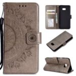 Imprinted Mandala Pattern PU Leather Wallet Case for Samsung Galaxy J4 Plus / J4 Prime – Grey