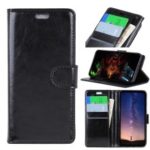 Crazy Horse Magnetic Stand Wallet Leather Mobile Phone Case for Samsung Galaxy A9 (2018) / A9 Star Pro / A9s – Black