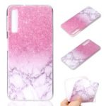 Pattern Printing Soft TPU Phone Cover for Samsung Galaxy A7 (2018) – Pink Glitter and Marble