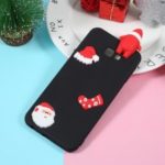 3D Cartoon Pattern Soft TPU Case for Samsung Galaxy J4+ – Christmas Hat / Black Background