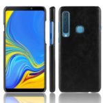 Litchi Skin Leather Coated Hard PC Case for Samsung Galaxy A9 (2018) / A9 Star Pro / A9s – Black