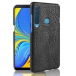 Crocodile Texture PU Leather Coated Hard Case for Samsung Galaxy A9 (2018) / A9 Star Pro / A9s – Black