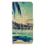Pattern Printing Leather Magnetic Wallet Stand Folio Case for Samsung Galaxy J6+ – Sea Scene