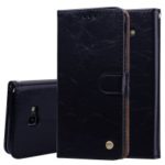 HAT PRINCE Oil Wax PU Leather Wallet Phone Case for Samsung Galaxy J4+ – Black