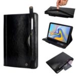 Retro Crazy Horse Texture Stand Wallet PU Leather Tablet Case with Pen Slot for Samsung Galaxy Tab A 10.5 (2018) T590 T595 – Black
