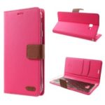 ROAR KOREA Twill Leather Wallet Stand Phone Casing for Samsung Galaxy J4+ – Rose