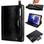 Retro Crazy Horse Texture Stand Wallet PU Leather Tablet Case with Pen Slot for Samsung Galaxy Tab S4 10.5 T830/T835 – Black