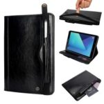 Retro Crazy Horse Texture Stand Wallet PU Leather Tablet Casing Shell with Pen Slot for Samsung Galaxy Tab S3 9.7 T820 – Black