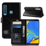 Crazy Horse Magnetic Stand Wallet Leather Cell Phone Casing for Samsung Galaxy A9 (2018) / A9 Star Pro / A9s – Black