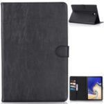 Crazy Horse Texture Retro Leather Wallet Case for Samsung Galaxy Tab S4 10.5 T830 – Black