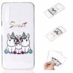Pattern Printing Embossed Soft TPU Protective Case for Samsung Galaxy A7 (2018) A750 – Three Unicorns
