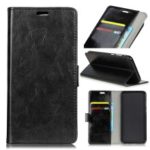 Crazy Horse Magnetic Stand Wallet PU Leather Protective Case for Samsung Galaxy A6s – Black