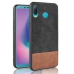 Bi-color Splicing PU Leather Coated PC + TPU Hybrid Case for Samsung Galaxy A6s – Black