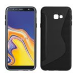 S Shape Carbon Fiber Texture Brushed TPU Case for Samsung Galaxy J4+ – Black
