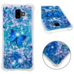 Patterned Quicksand Shockproof TPU Case for Samsung Galaxy J6 Plus / J6 Prime – Blue Butterfly