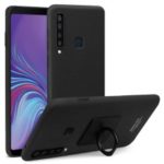 IMAK Ring Holder Kickstand Matte PC Case + Screen Protector for Samsung Galaxy A9 (2018)/A9 Star Pro/A9s – Black