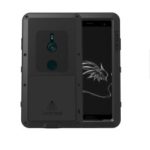 LOVE MEI Dust-proof Shock-proof Splash-proof Powerful Metal + Silicone Defender Case for Sony Xperia XZ3 – Black