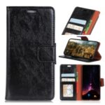 Nappa Texture Split Leather Cell Phone Case for Sony Xperia XA3 – Black