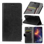 Crazy Horse Texture Leather Case Wallet Phone Cover for Sony Xperia XA3 – Black