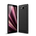 Carbon Fiber Texture Brushed TPU Case Cover for Sony Xperia XA3 Ultra – Black
