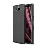 Litchi Skin TPU Mobile Phone Casing for Sony Xperia XA3  Ultra – Black