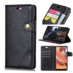 S-shape Crazy Horse Texture Wallet Leather Casing for Sony Xperia XA3 Ultra – Black