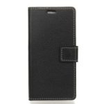 Litchi Skin Wallet Leather Stand Case for Sony Xperia XA3 Ultra – Black