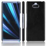 Litchi Texture PU Leather Coated Plastic Mobile Case for Sony Xperia XA3 – Black
