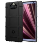 Anti-shock Square Grid Texture Soft TPU Case for Sony Xperia XA3 Ultra – Black