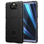 Anti-shock Square Grid Texture TPU Case for Sony Xperia XA3 – Black