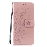 Imprinted Plum Blossom [Stand Wallet] Leather Case for Huawei Maimang 7 / Mate 20 Lite – Rose Gold