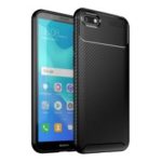 Beetle Series Carbon Fiber TPU Mobile Phone Shell for Huawei Y5 (2018) – Black