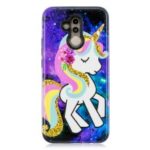 Embossment Patterned PC TPU Hybrid Case for Huawei Mate 20 Lite / Maimang 7 – Shy Unicorn